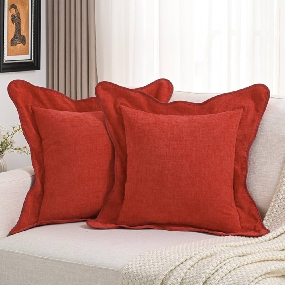 Red Decorative Throw Pillow Covers NWT